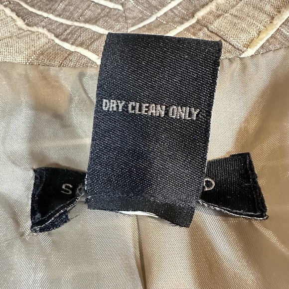 Silk Land Woman 3X Blazer Jacket Brown Striped Geometric Cotton Blend Plus Size - Picture 8 of 14